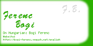 ferenc bogi business card